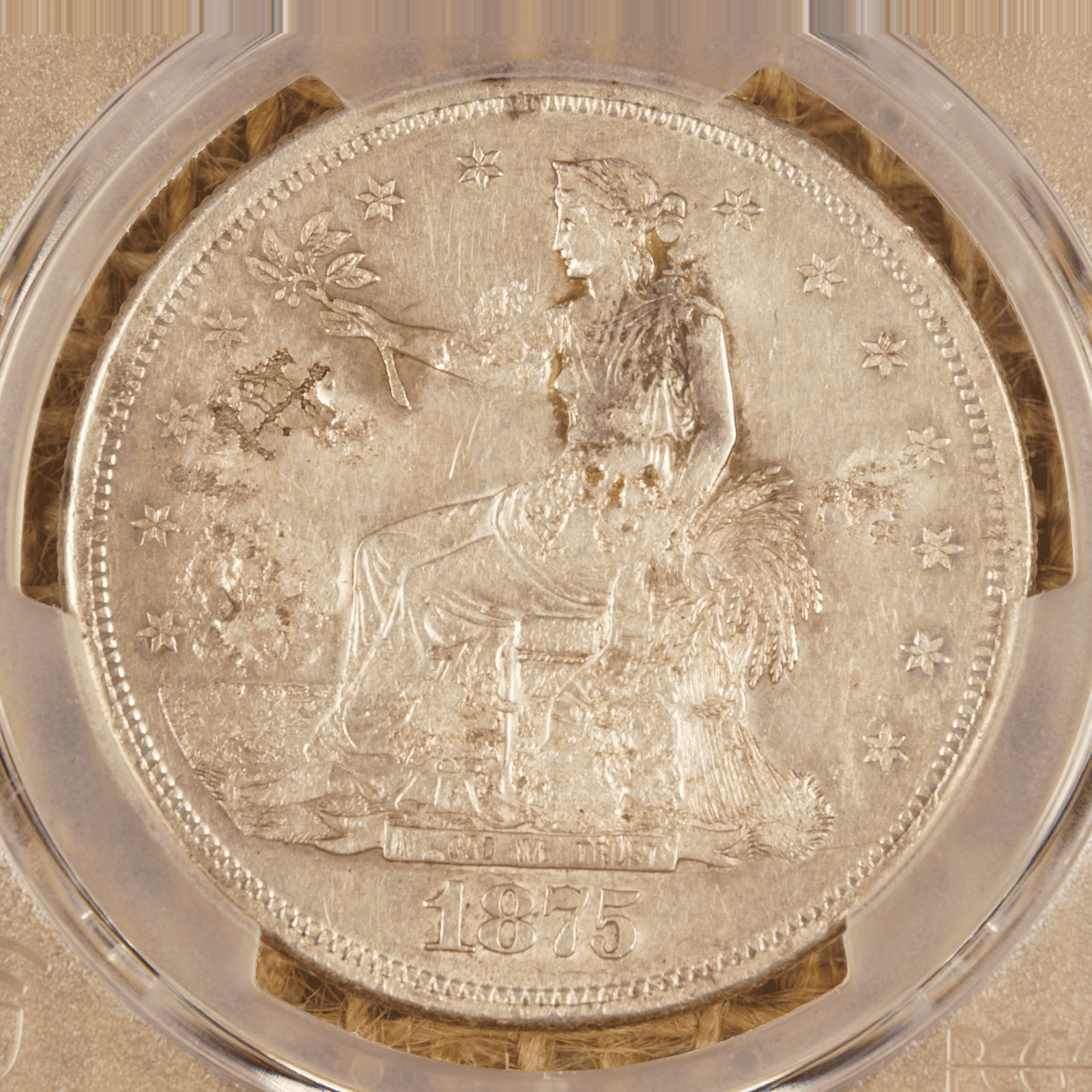 1875-S Trade Dollar Chopmark