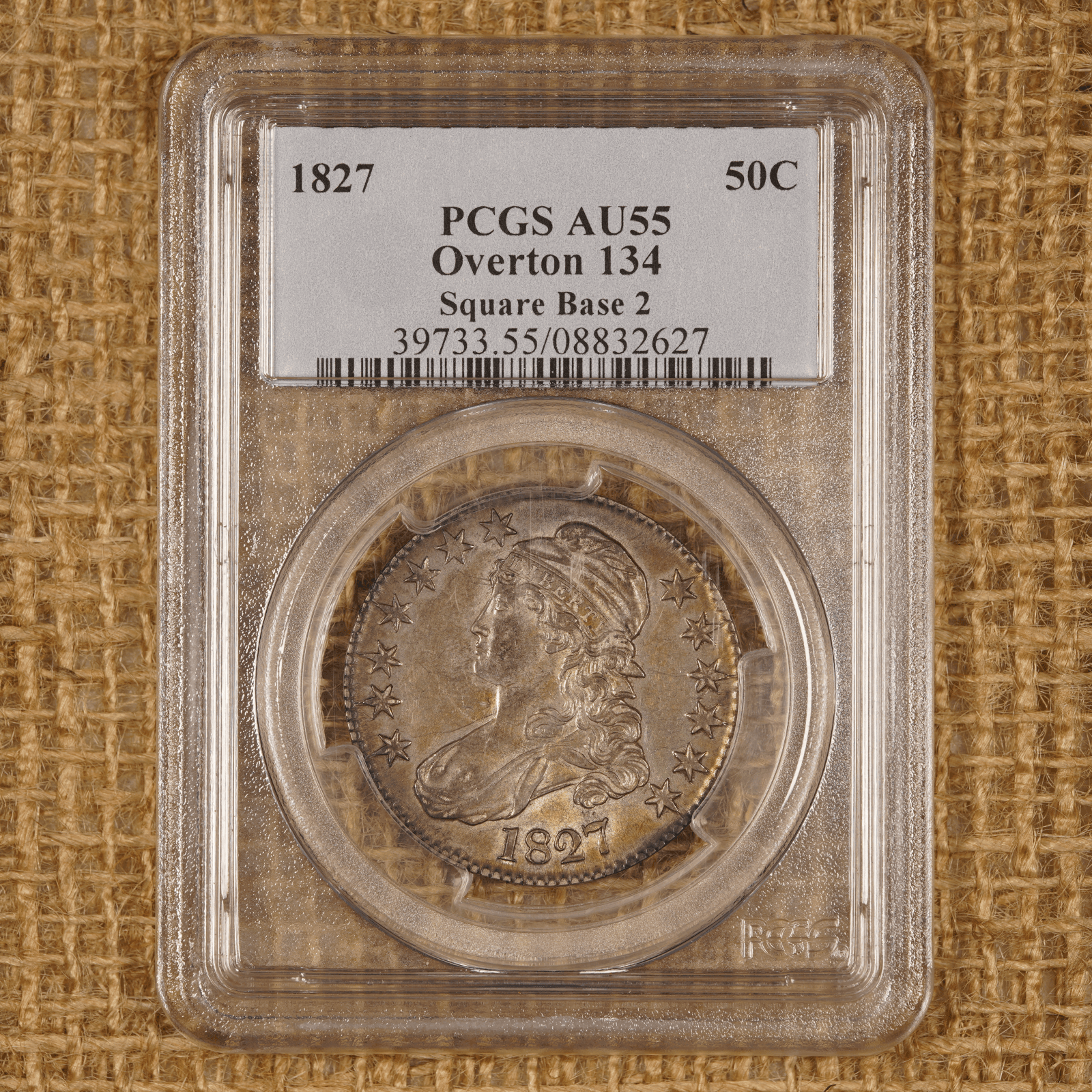 1827 Capped Bust Half Dollar O-134 Square Base 2