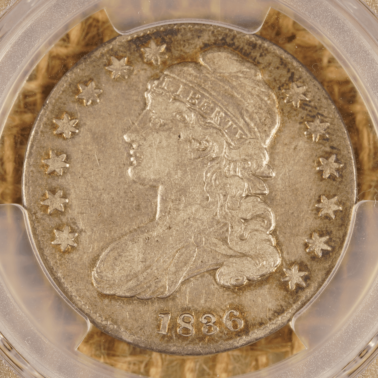 1836 Capped Bust Half Dollar Lettered Edge