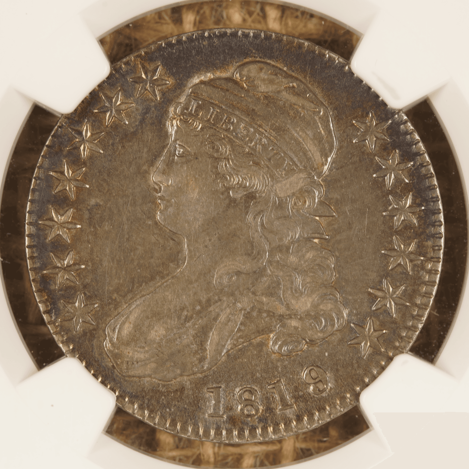 1819/8 Capped Bust Half Dollar Large 9 O-102