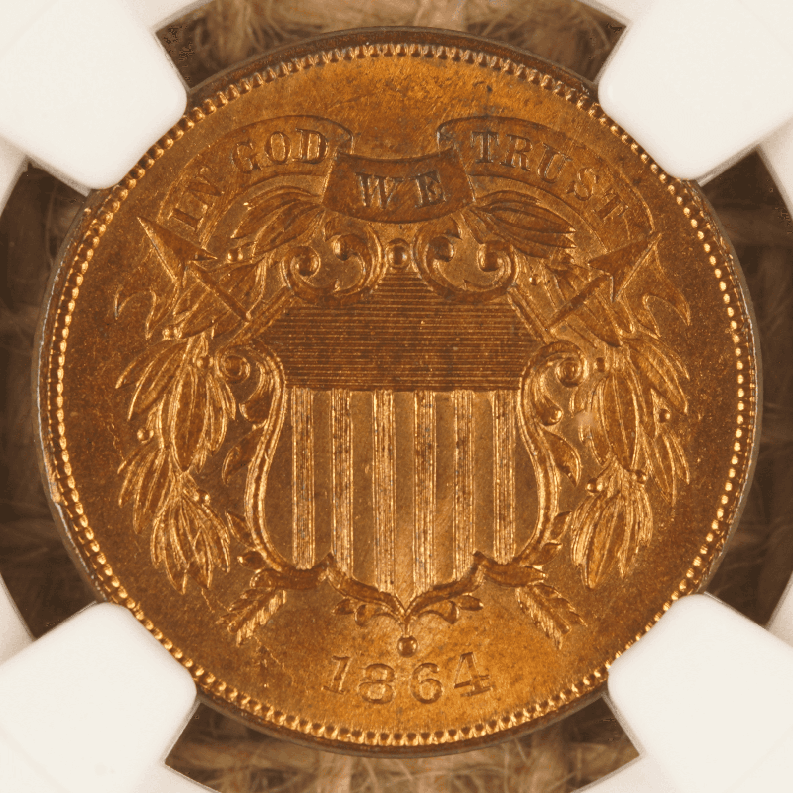 1864 Two Cent Piece (Large Motto)