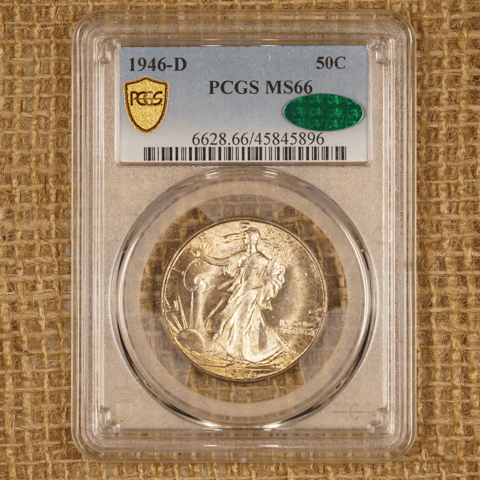 1946-D Walking Liberty Half Dollar OGH