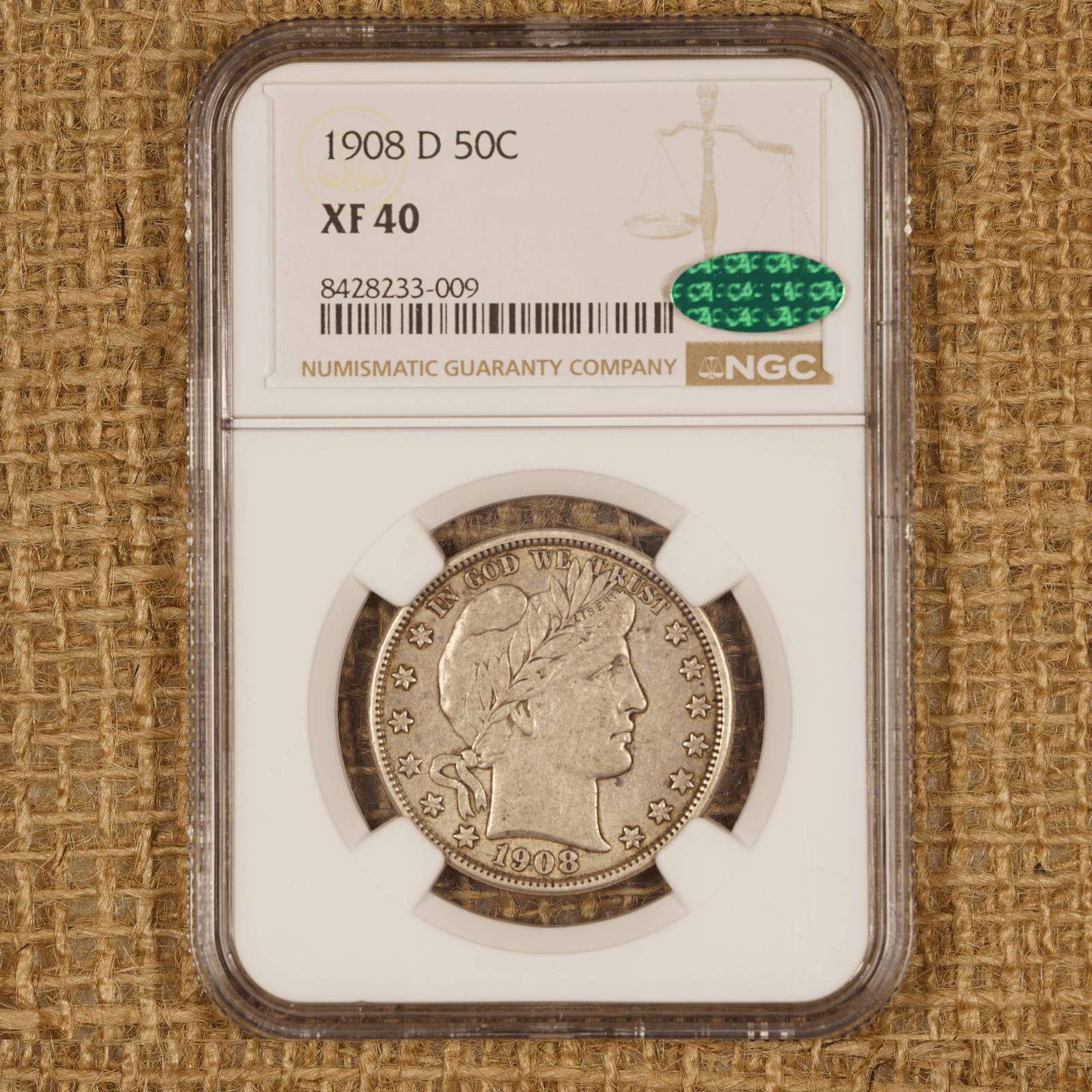 1908-D Barber Half Dollar