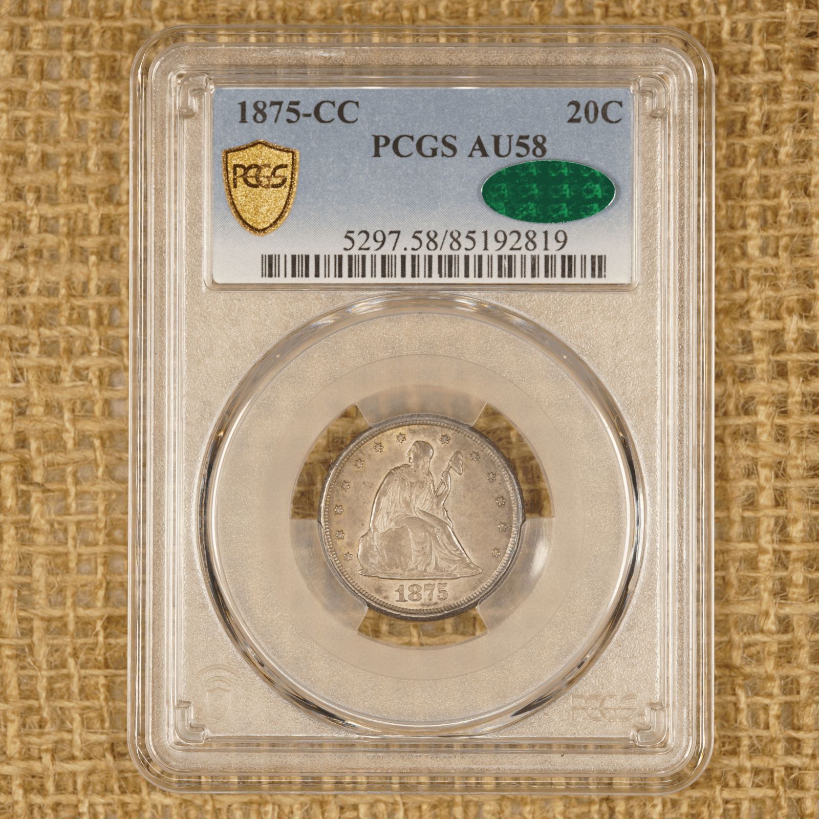 1875-CC Seated Liberty Twenty Cents