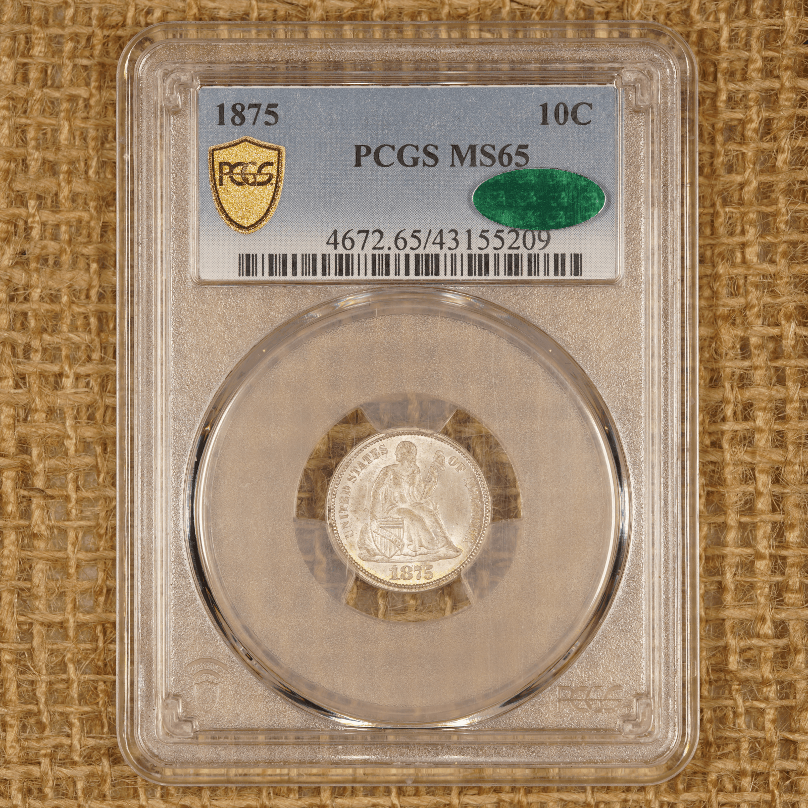 1875 Seated Dime