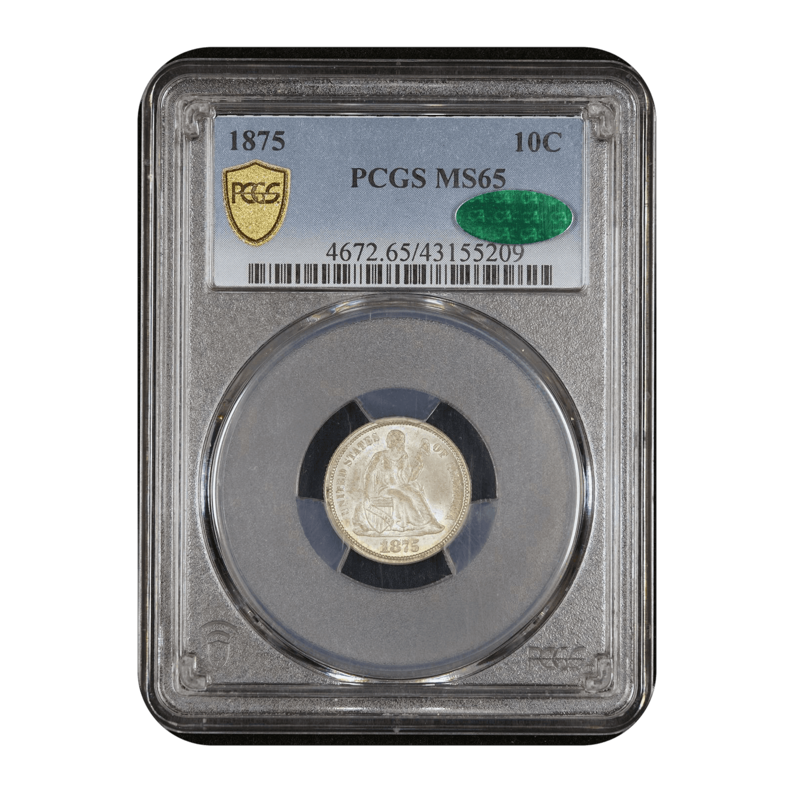 1875 Seated Dime