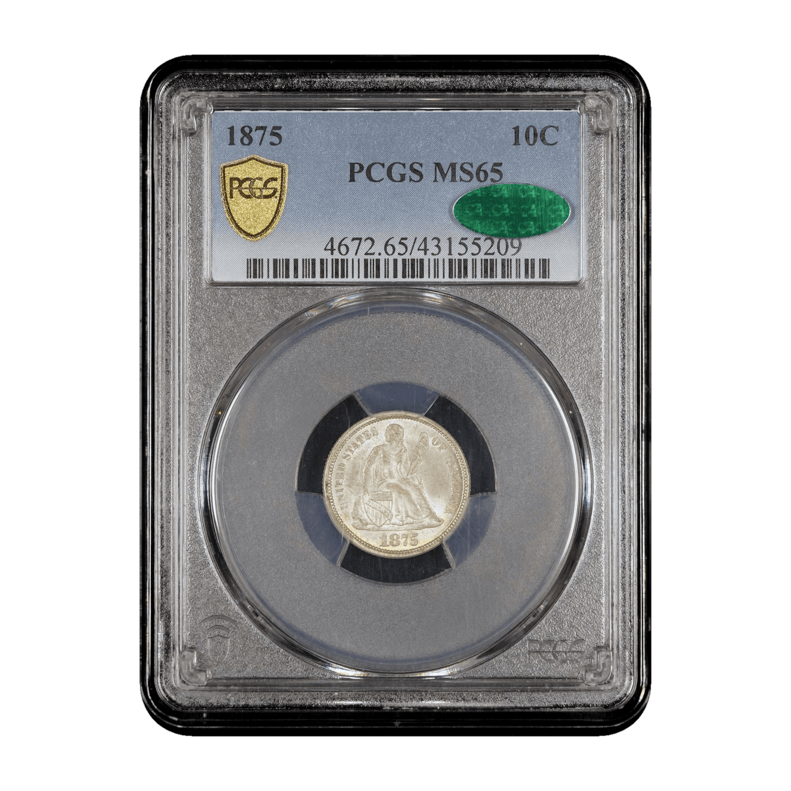 1875 Seated Dime