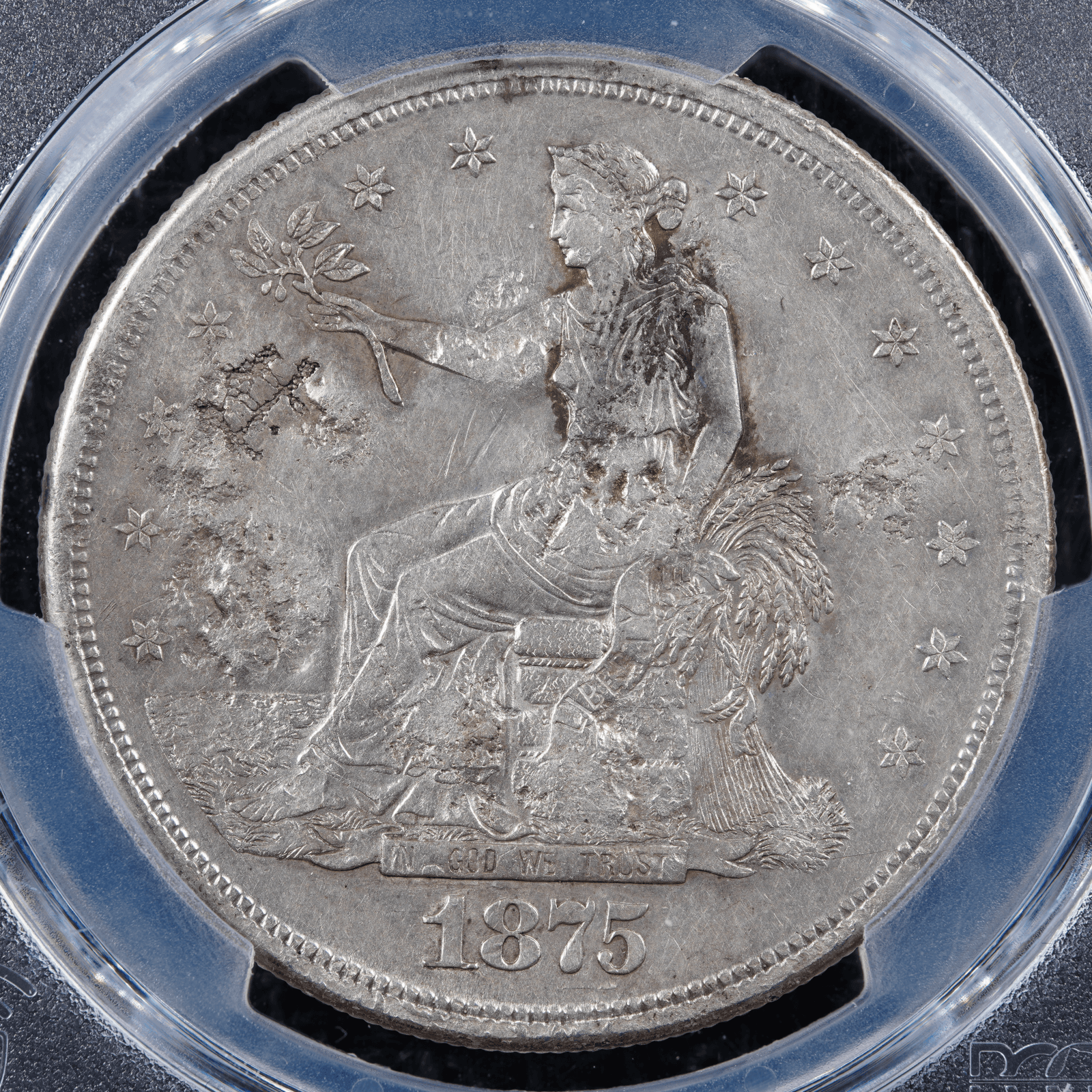 1875-S Trade Dollar Chopmark